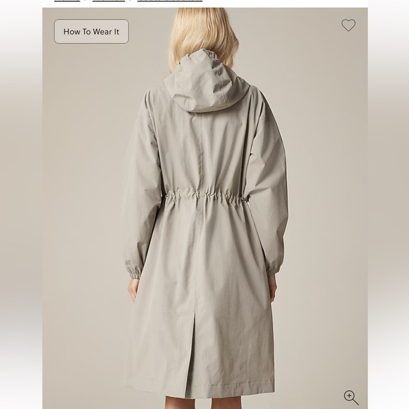 J. Crew Perfect Raincoat Oyster Olive Medium - Picture 2 of 7